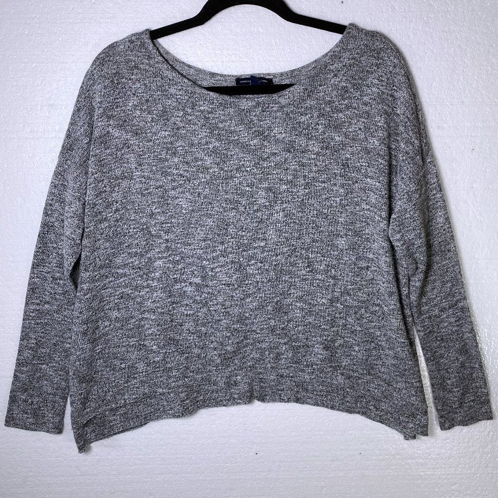 American Eagle M Gray Tulip Hem Oversized Sweater